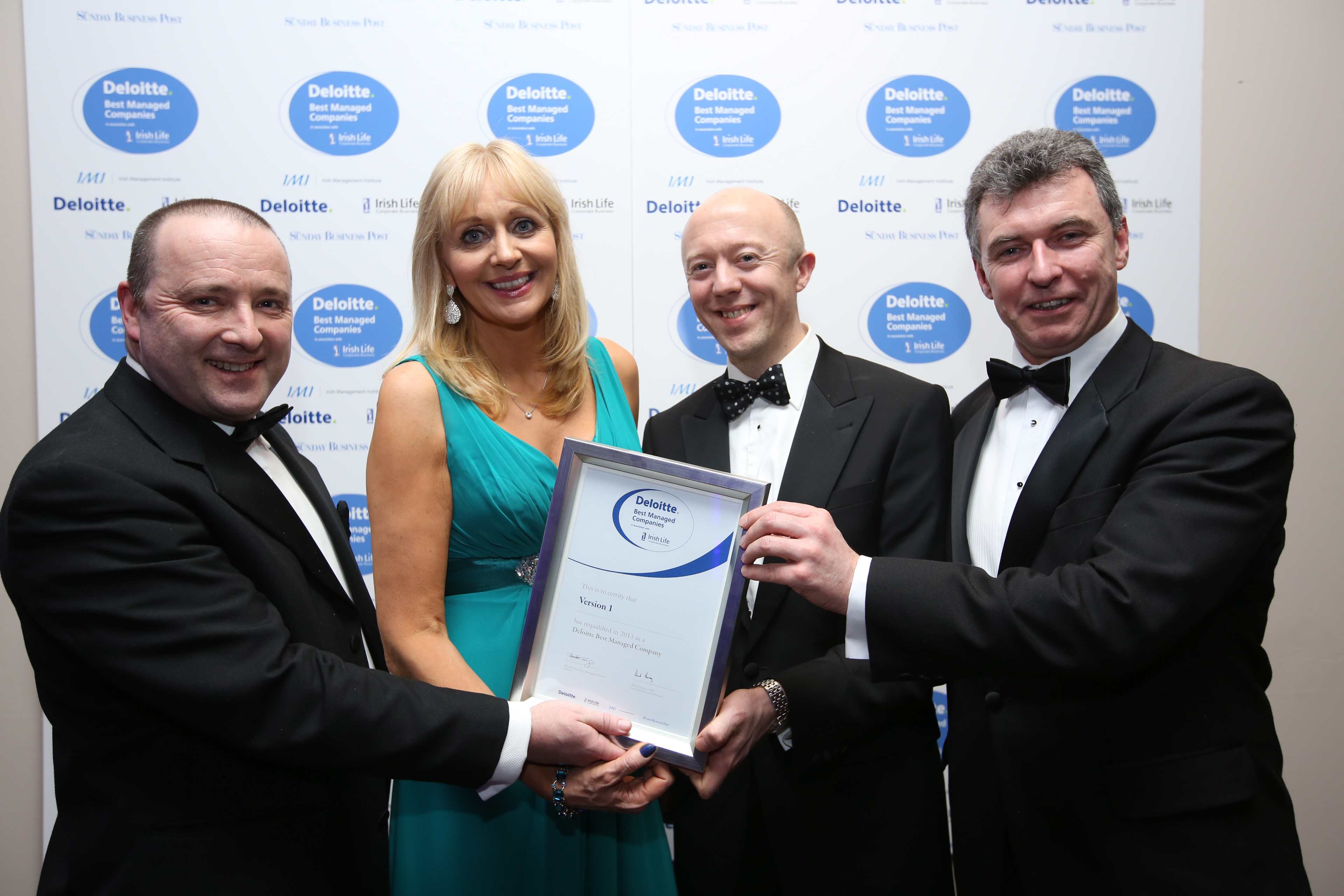 Best Managed Award Presented to Version 1 by Miriam O'Callaghan