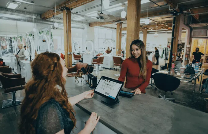 2 people in a modern working space