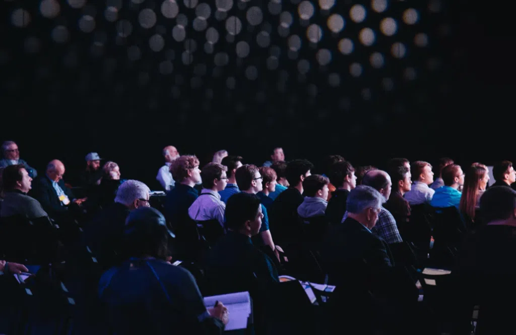 people watching a presentation