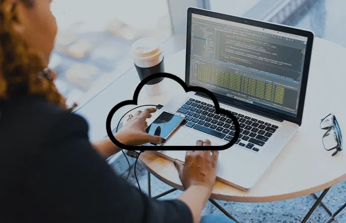 Laptop with cloud icon
