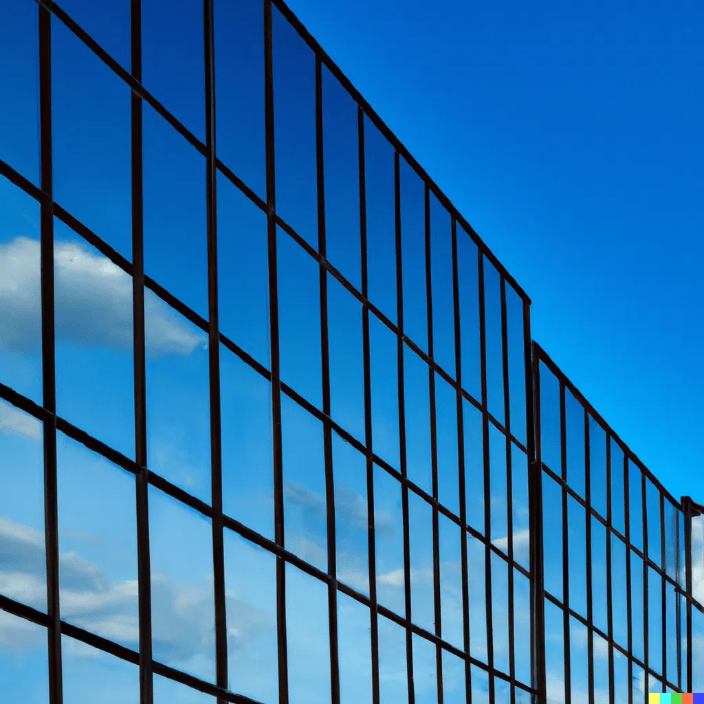 Glass facade of a building