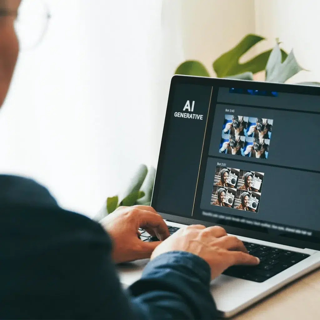 Person using AI on their laptop