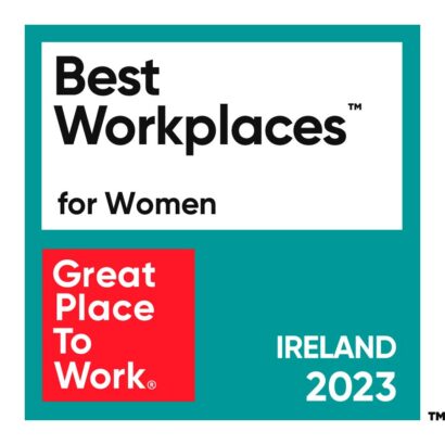 Image shows Bestworkplaces™ for Women Ireland 2023 logo, issued by Great Place to Work® 