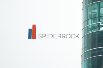 Image of SpideRock logo alongside a green building
