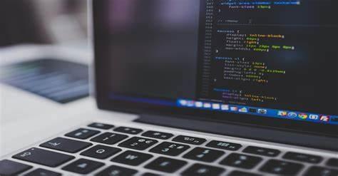 coding on a laptop screen