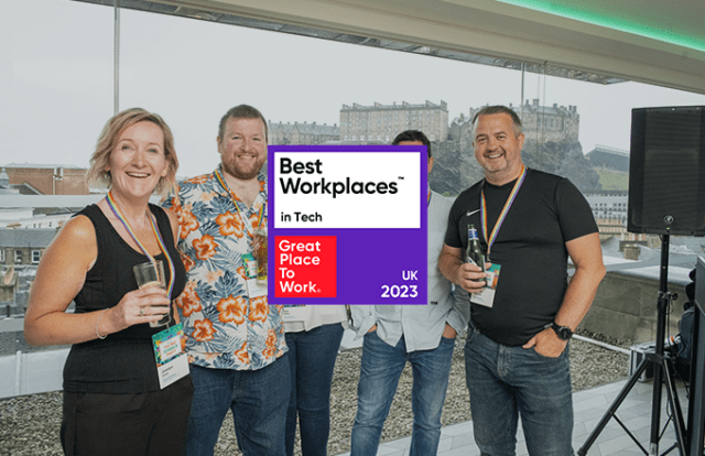 Best Workplaces UK 2020 poster laid over an image of Nottingham castle landscape