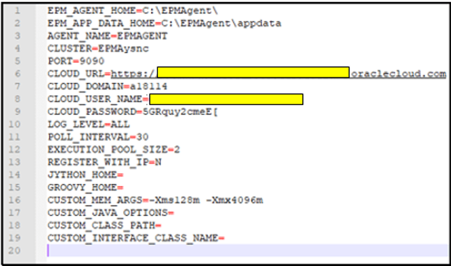 Example of a completed ini file