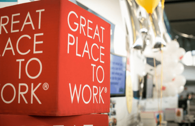 Great Place to Work written on a red block