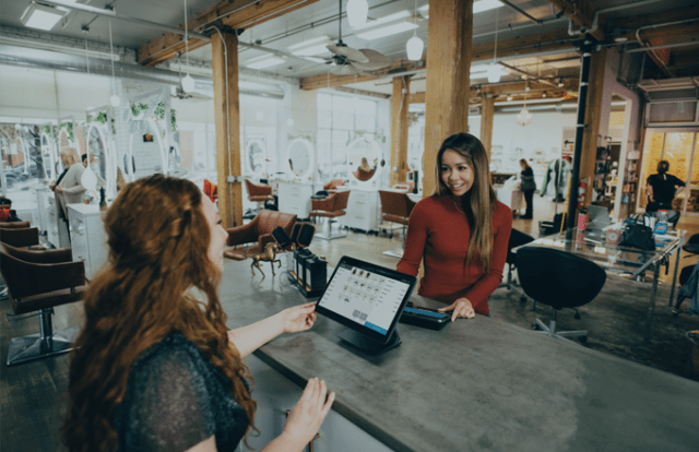 2 people in a modern working space
