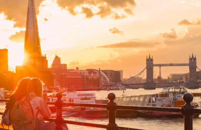 London skyline at sunset