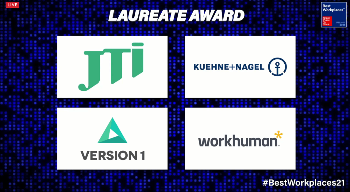 Version 1 Becomes a Laureate in 2021 - Great Place to Work