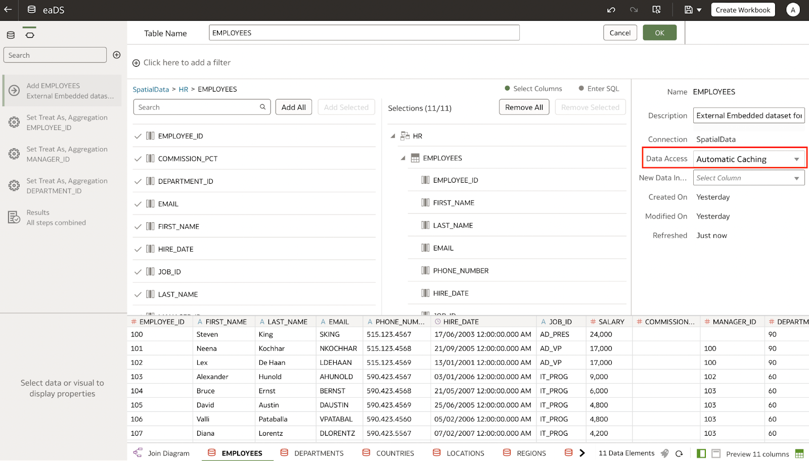 Dataset reloads