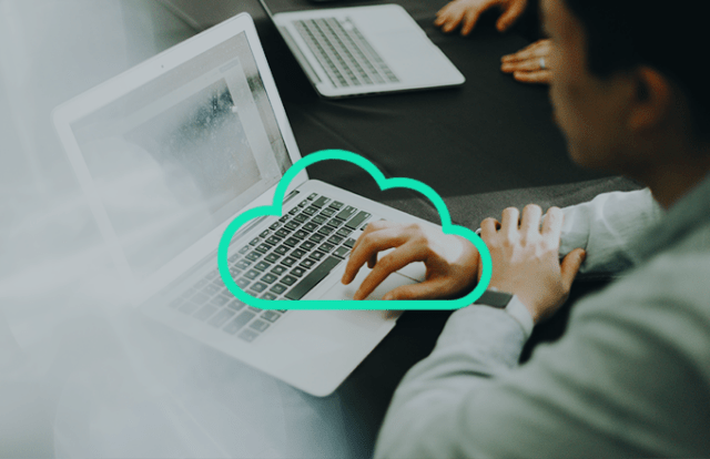cloud icon over a laptop