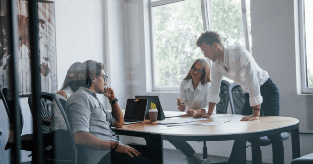 people in a meeting in a modern office