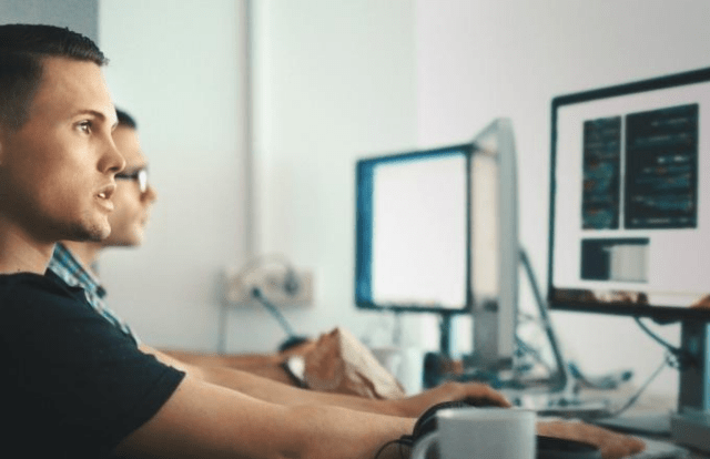 Person working at a computer
