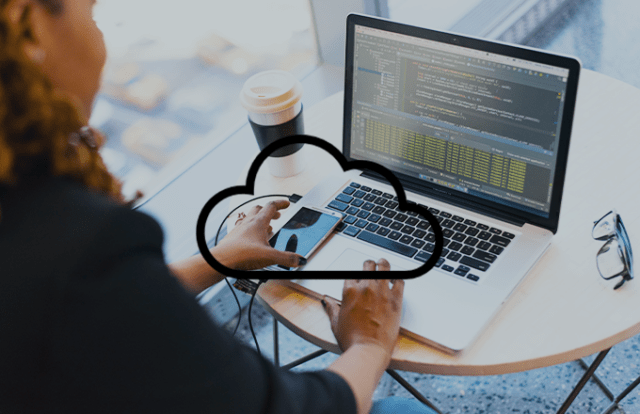 Laptop with cloud icon