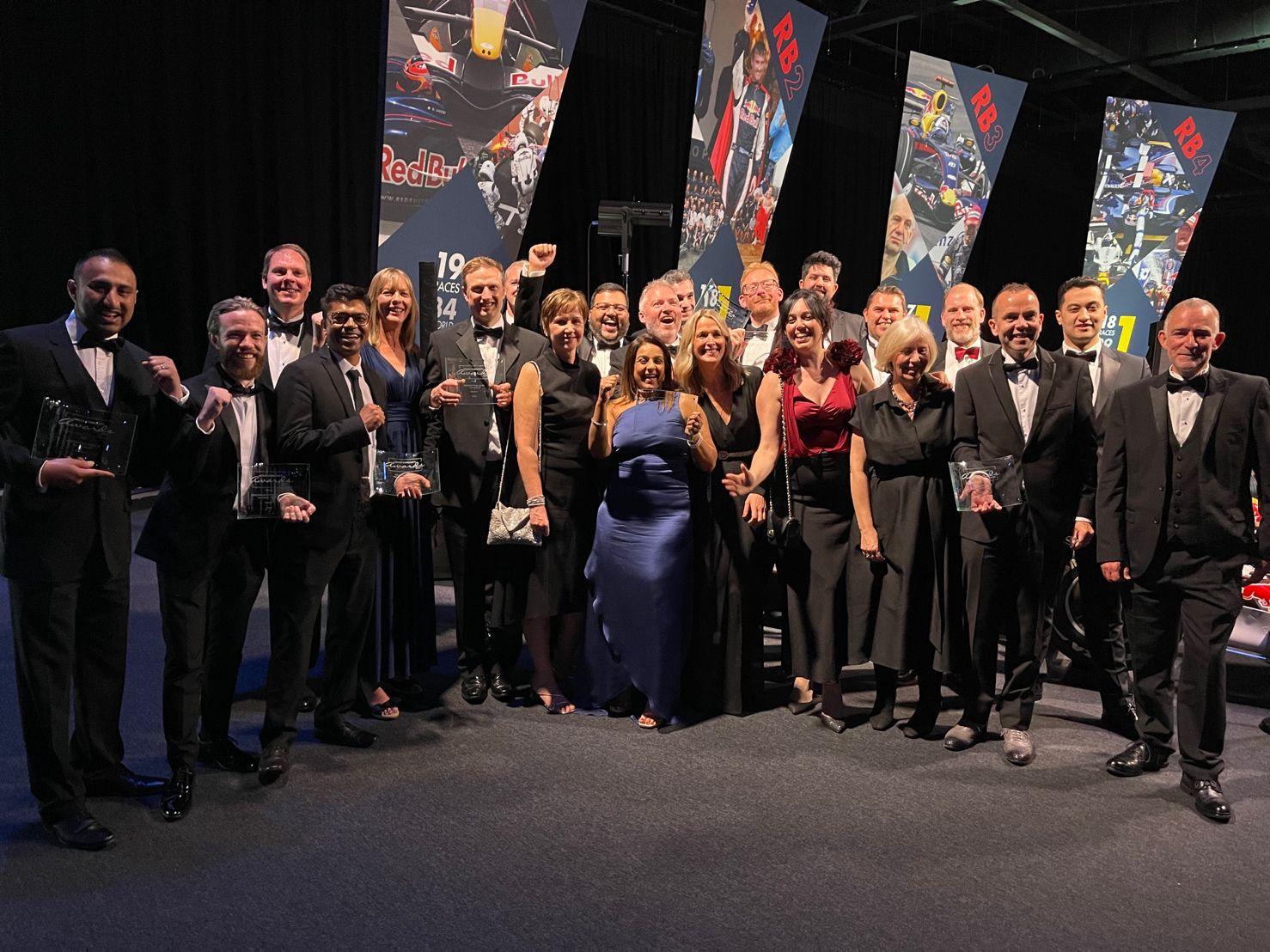 Group photo with awards