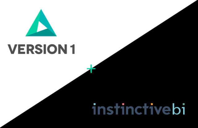 Version 1 logo X instinctivebi logo