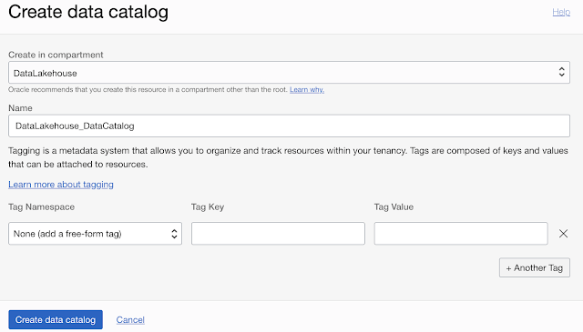 Create data catalog