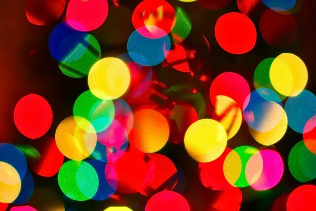 Bright colourful circles of light