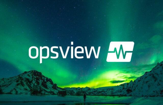 Opsview logo laid over an image of the northern lights