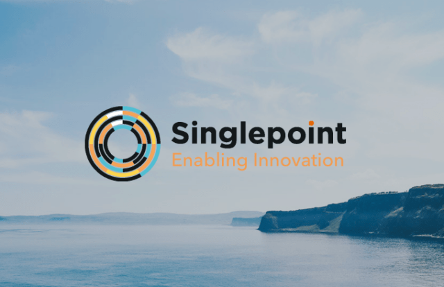 Singlepoint logo over a calm seascape