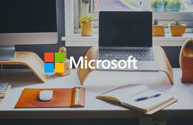 Laptop at a desk