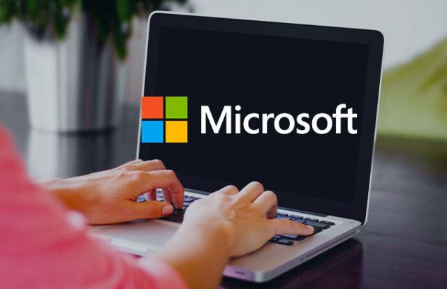 Laptop and Microsoft Logo