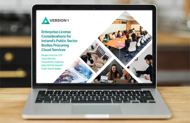 Laptop showing Version 1