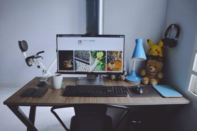 Laptop and keyboard
