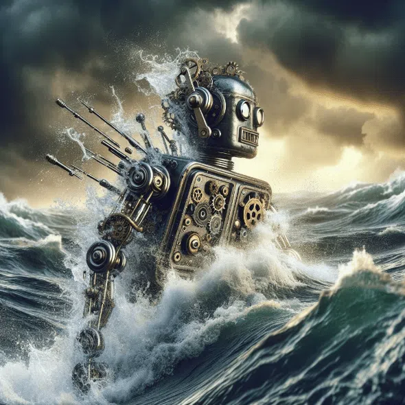 Robot walking through water