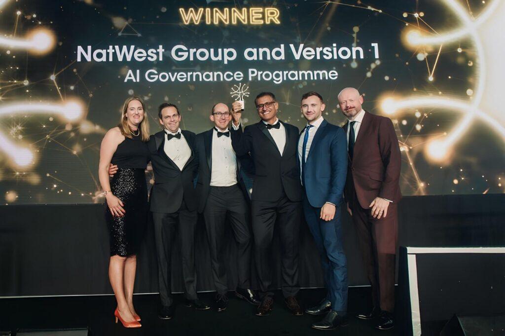 Award image of how Version1 created an award winning AI governance initiative for NatWest