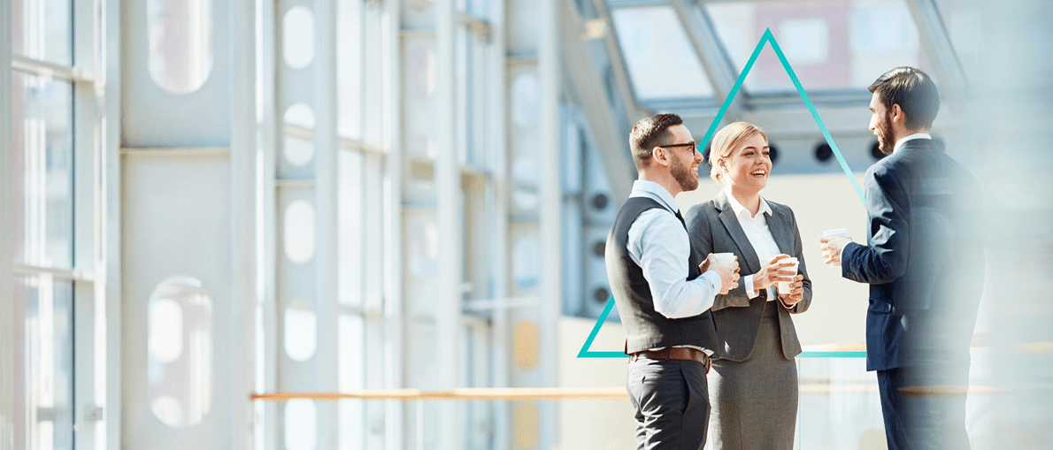 Three office workers in office location