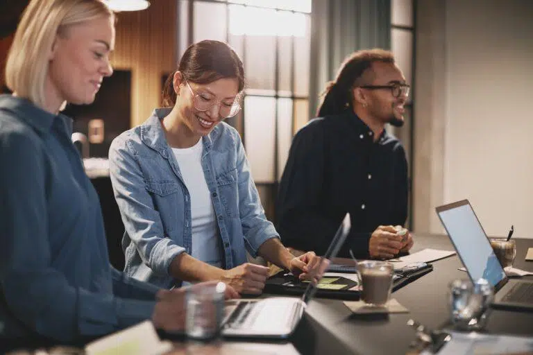 Smiling people at work