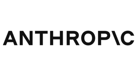 Anthropic wordmark logo displayed in bold black uppercase sans-serif lettering on a light gray background. The logo consists solely of the text ‘ANTHROPIC,’ with a stylized final letterform featuring a diagonal slash-like design integrated into the character.